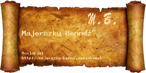 Majerszky Bennó névjegykártya